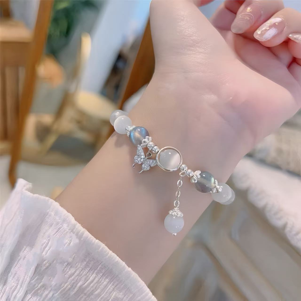 Opal Crystal Butterfly Bracelet - LunaVista