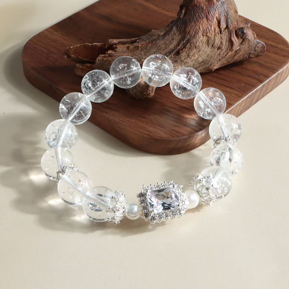 Sugar Cube Zirconia Rock Crystal Bracelet - LunaVista