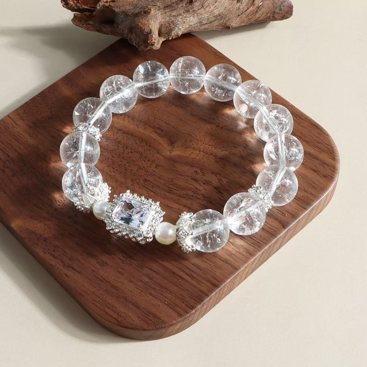 Sugar Cube Zirconia Rock Crystal Bracelet - LunaVista