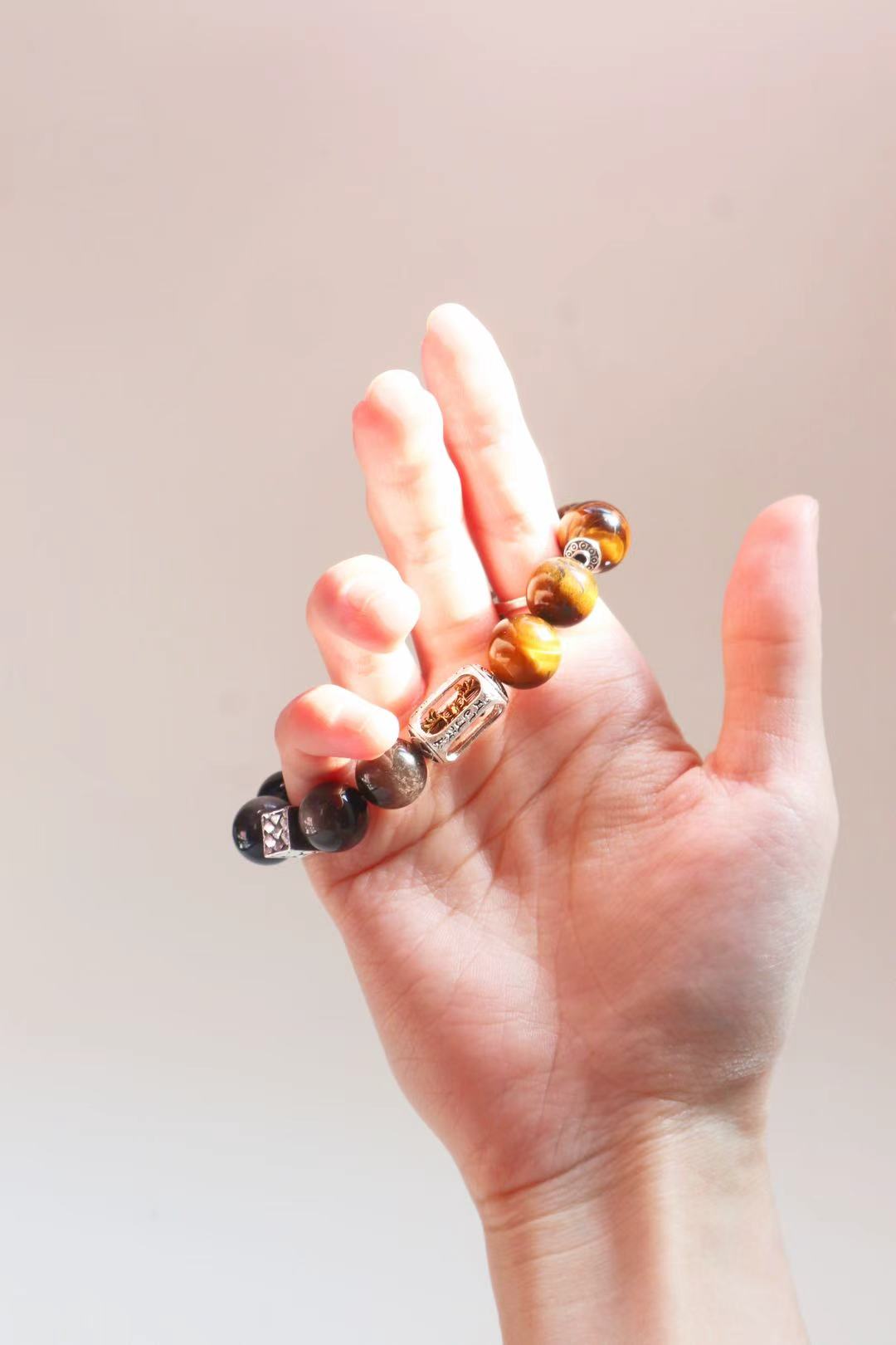 Obsidian Tiger's Eye Crystal Bracelet Enhance Wealth and Career - LunaVista