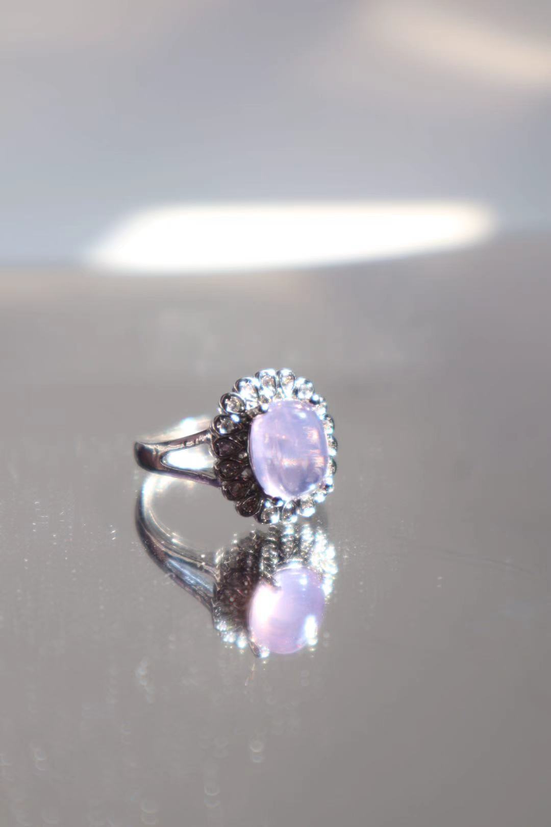 Amethyst Crystal Silver Ring for Women - LunaVista