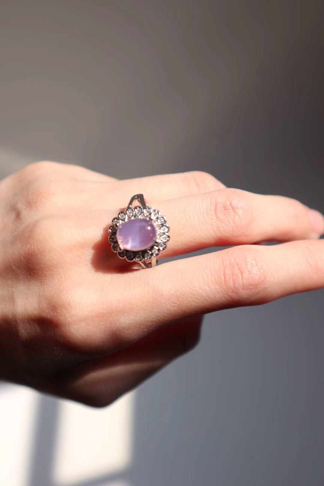 Amethyst Crystal Silver Ring for Women - LunaVista