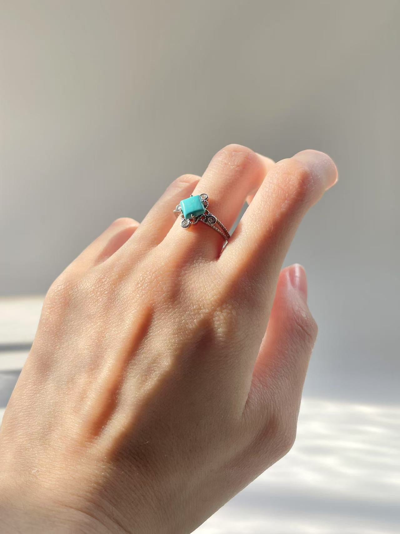 Square Turquoise Ring - LunaVista