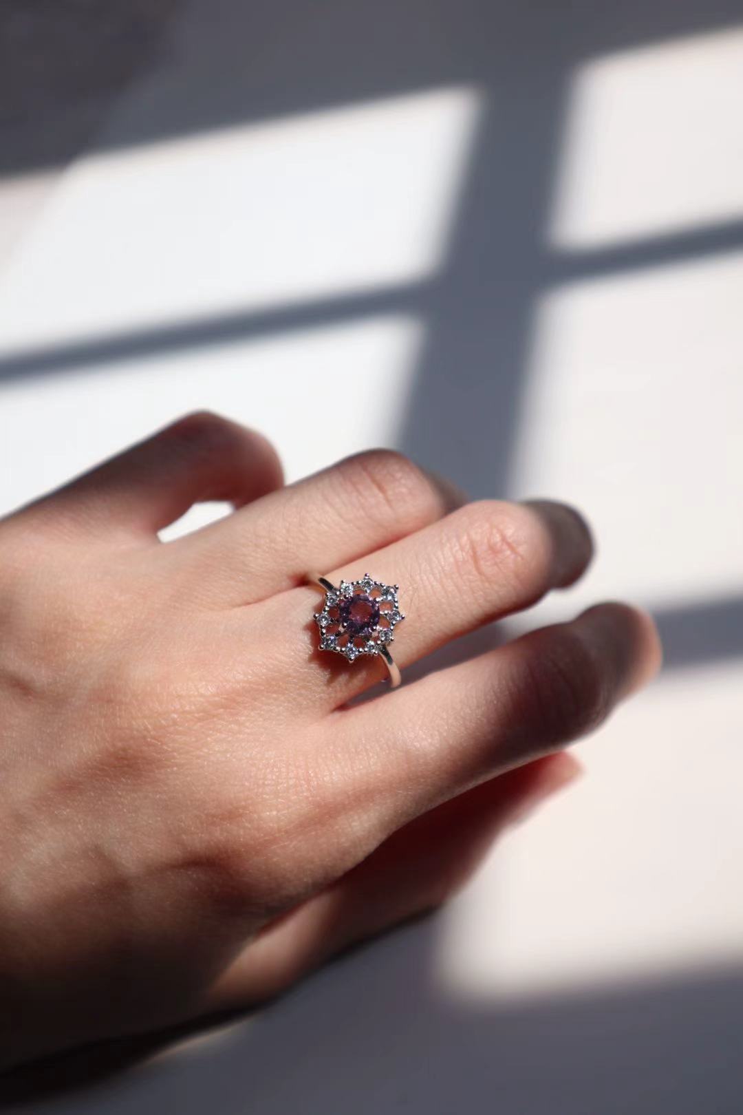 Silver Setting Amethyst Crystal Ring - LunaVista