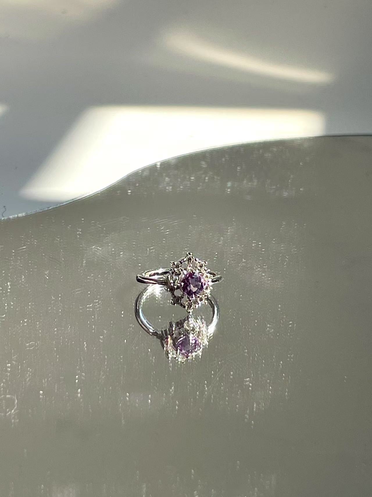 Silver Setting Amethyst Crystal Ring - LunaVista