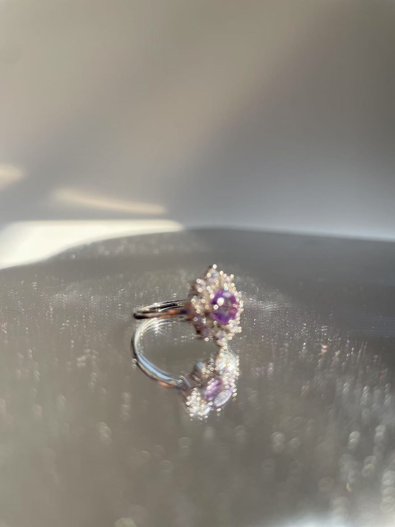 Silver Setting Amethyst Crystal Ring - LunaVista