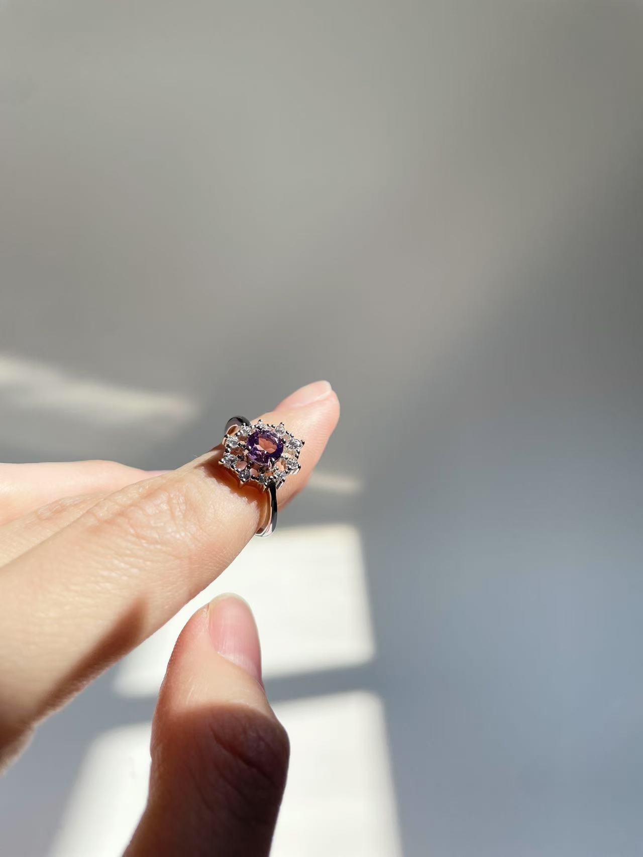 Silver Setting Amethyst Crystal Ring - LunaVista