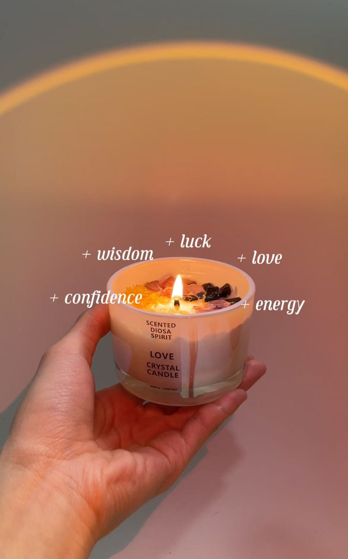 6 Crystals Mix Energy Scented Candle - LunaVista