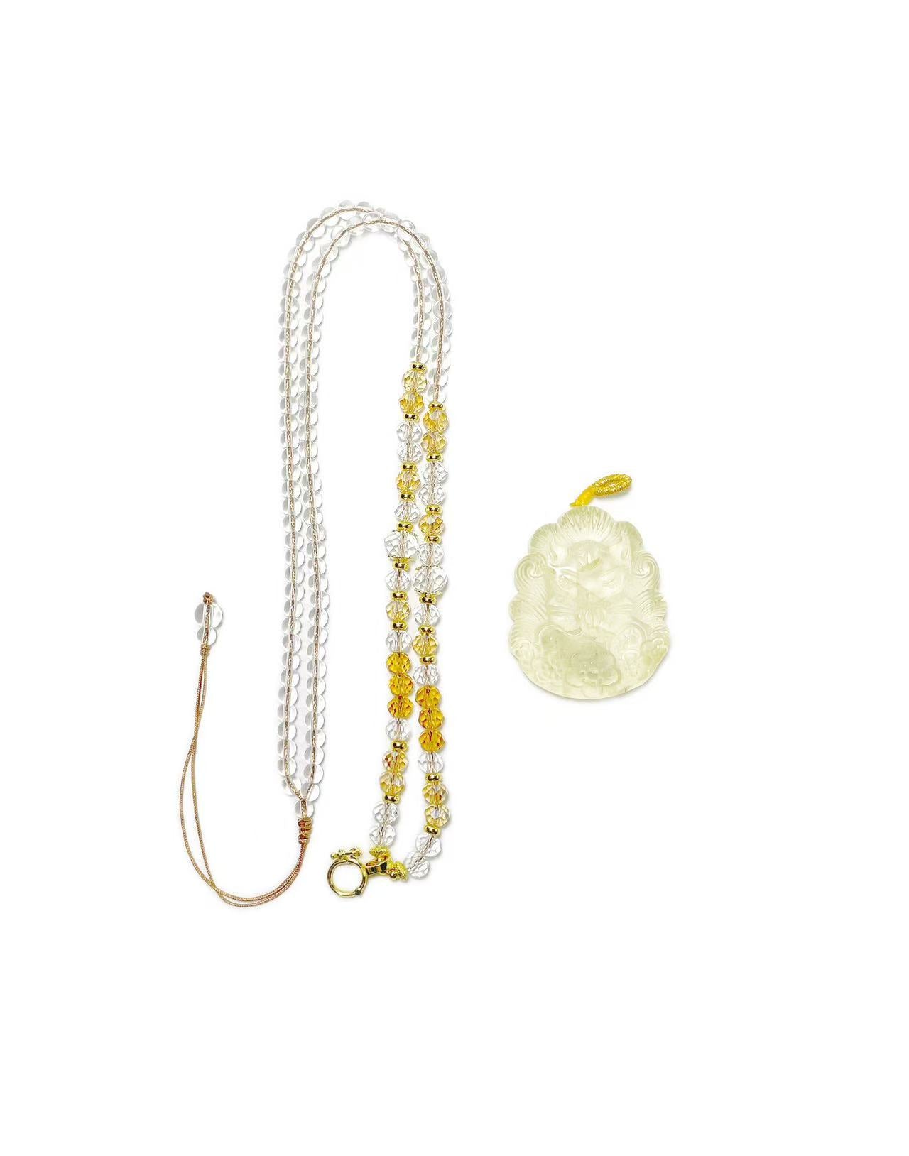 Attract Wealth Fox Citrine Yellow Crystal Pendant - LunaVista