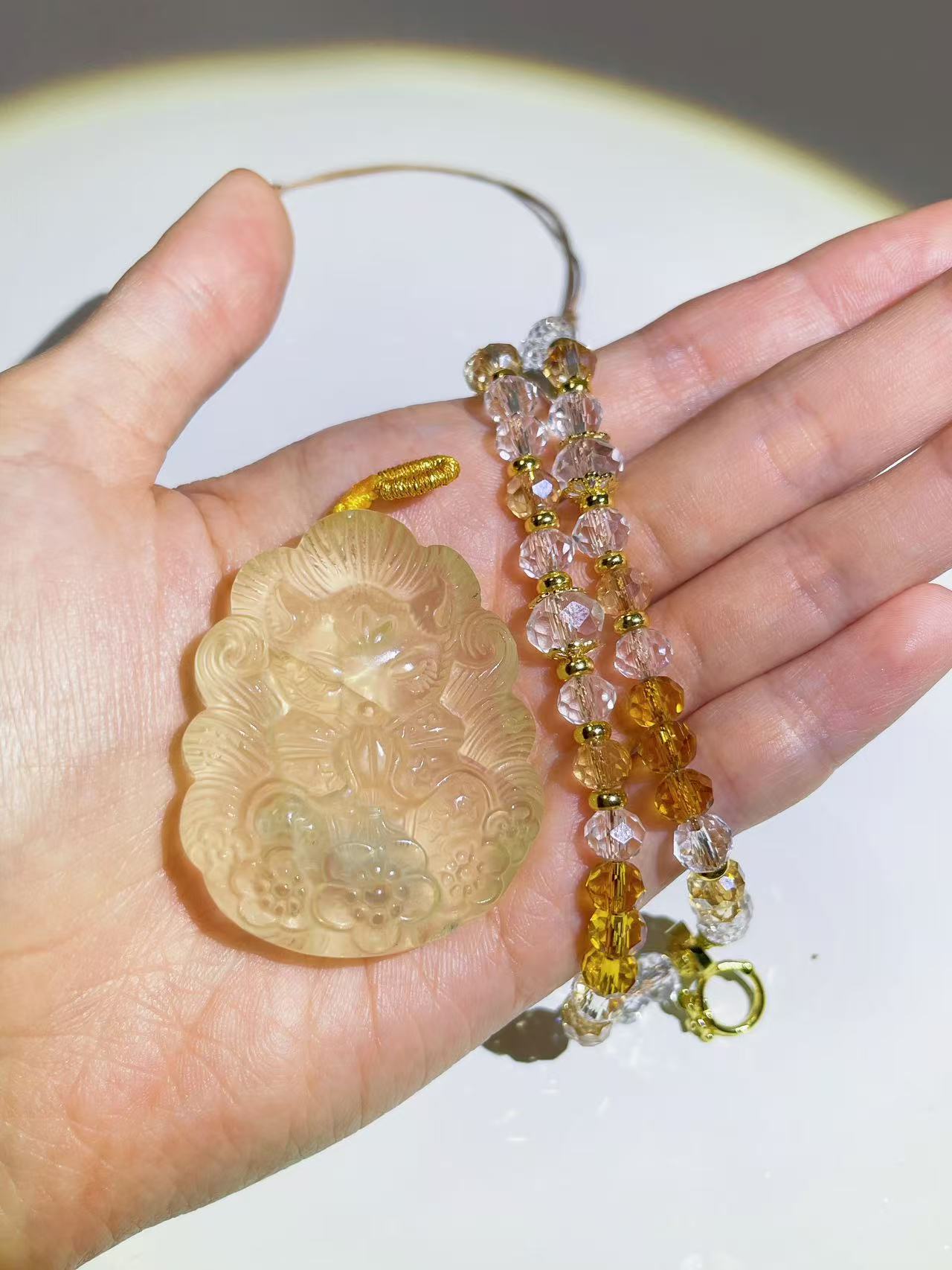 Attract Wealth Fox Citrine Yellow Crystal Pendant - LunaVista