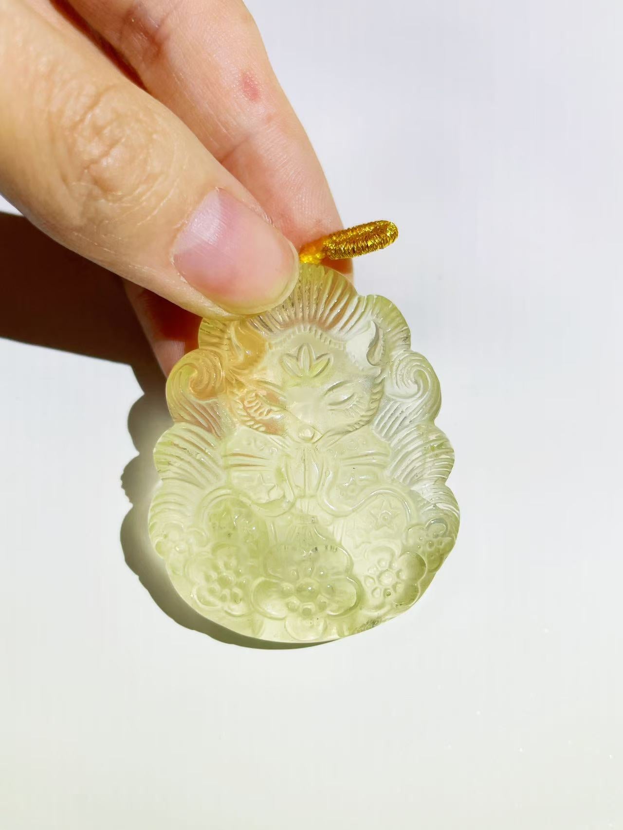 Attract Wealth Fox Citrine Yellow Crystal Pendant - LunaVista