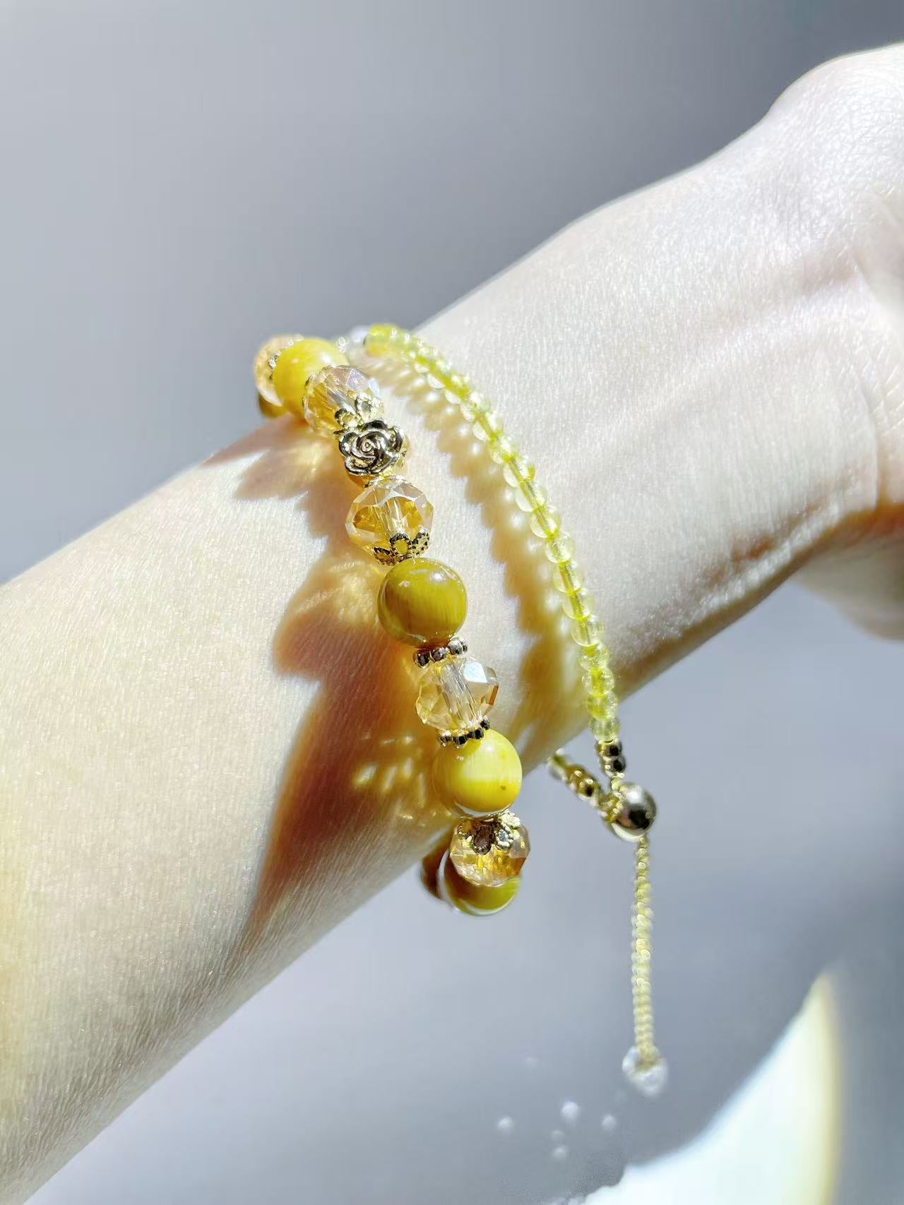 Money Coming Yellow Rutilated Quartz & Tiger's Eye Crystal Bracelet - LunaVista
