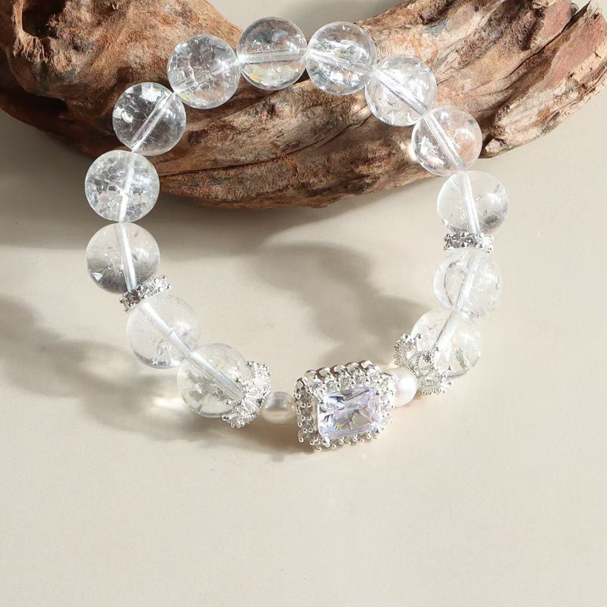 Sugar Cube Zirconia Rock Crystal Bracelet