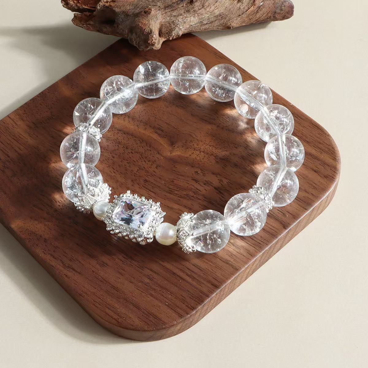 Sugar Cube Zirconia Rock Crystal Bracelet